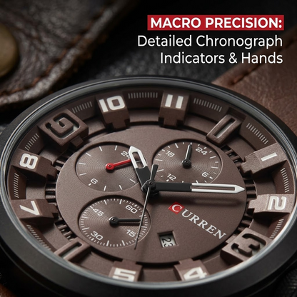 Men’s Watch – Business Fashion Leather Band Chronograph Quartz Wristwatch