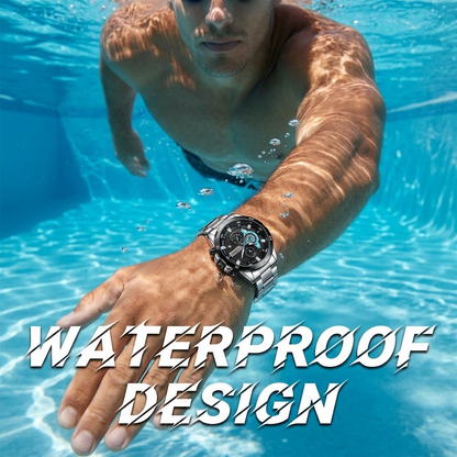 CURREN 8402 Men’s Watch – Luxury Stainless Steel Chronograph Quartz Sports Wristwatch