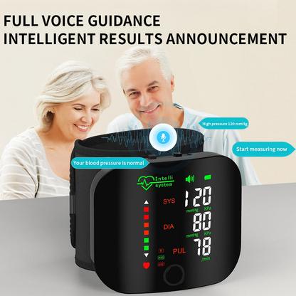 Wrist Blood Pressure Monitor – Digital LED Touch Screen BP Cuff with 99×2 Memory & Carrying Case