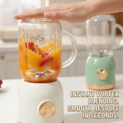 Retro 1L – 20W Stainless Steel Double-Cup Automatic Fruit & Vegetable Juicer
